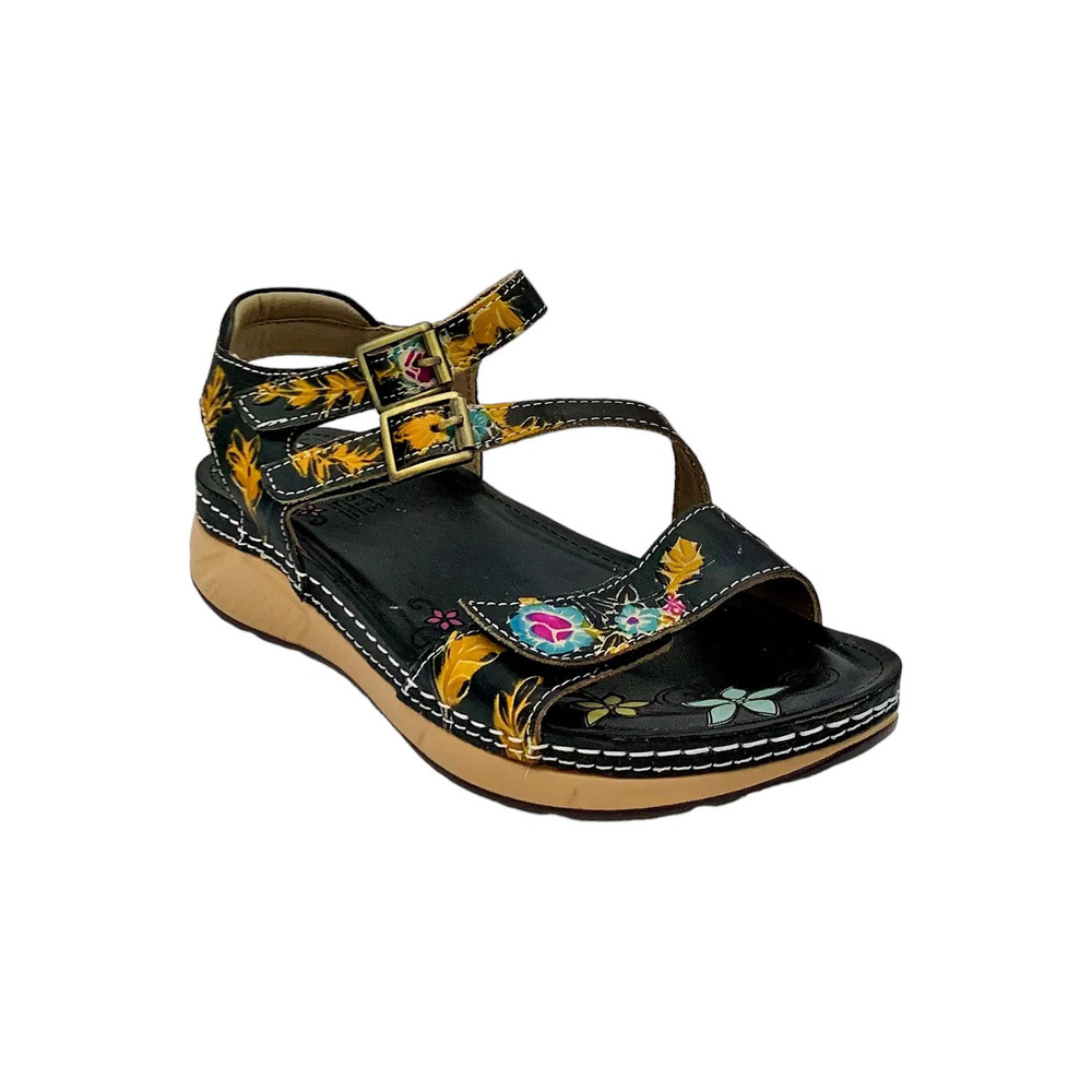 L'Artiste x Jane & Coco Leather Sandals Black - Medium